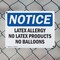 Signmission Latex Allergy No Latex Products No Balloons, 10 in W x Rectangle, Plastic OS-2PACK-NS-P-710-L-13964 - alternate 2